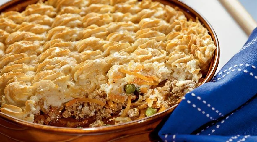 Пастуший пирог (shepherds pie) с горошком, классический рецепт